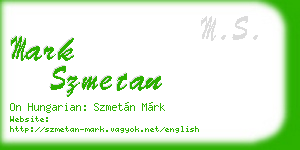 mark szmetan business card